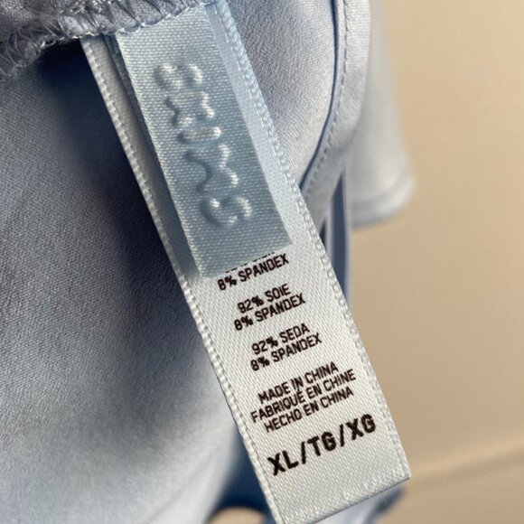 NWOT Skims Glacier Blue Bridal Silk Super Cropped Cami - Picture 8 of 11